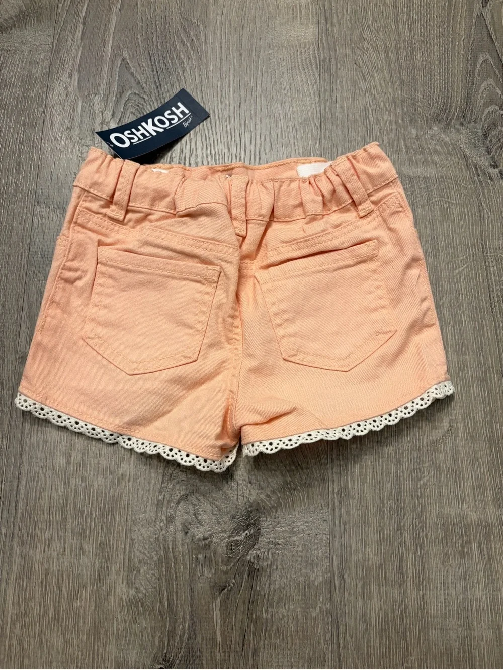 OshKosh B'gosh Baby Girl Eyelet Trim Twill Shorts - Peach